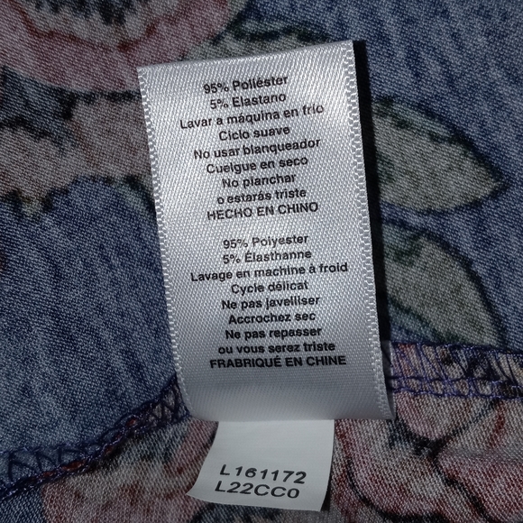 LULAROE T-SHIRT DRESS SHORT SLEEVE NAVY/FLOWERS - Picture 12 of 12